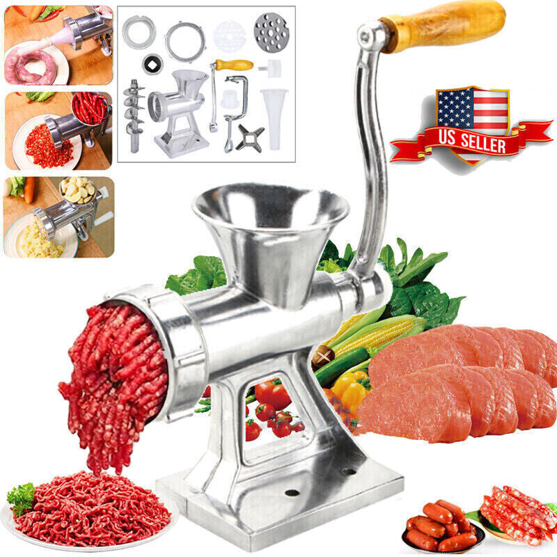 Heavy Duty Meat Grinder Mincer Stuffer Manual Sausage Filler Sauce Maker Machine