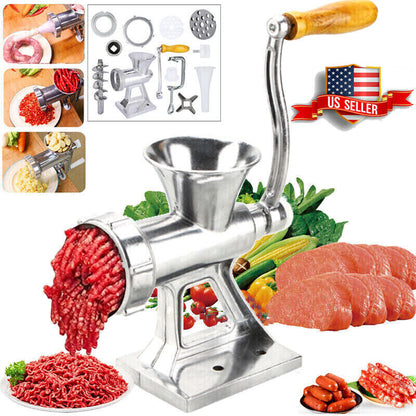 Heavy Duty Meat Grinder Mincer Stuffer Manual Sausage Filler Sauce Maker Machine
