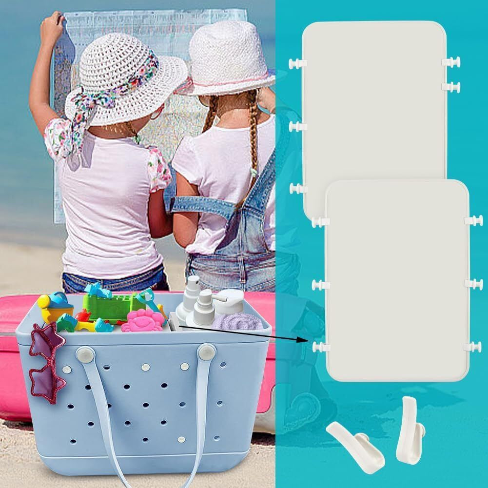 Divide Space Divider for Bogg Bag Accessories 2 PCS Organizer Tray with 2 12X9Inch White