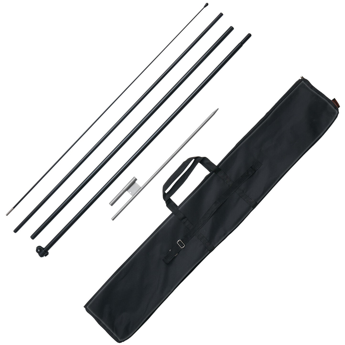 Carry Bag Feather Flag Pole Kit Swooper Flag Pole Set 16.3 Ft with a Ground Stake