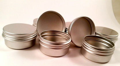 jewelry jar Silver Aluminum Tin Containers - Rust-Proof, Leak-Free Travel Jars for Cosmetics, Soap & DIY (Multiple Sizes)