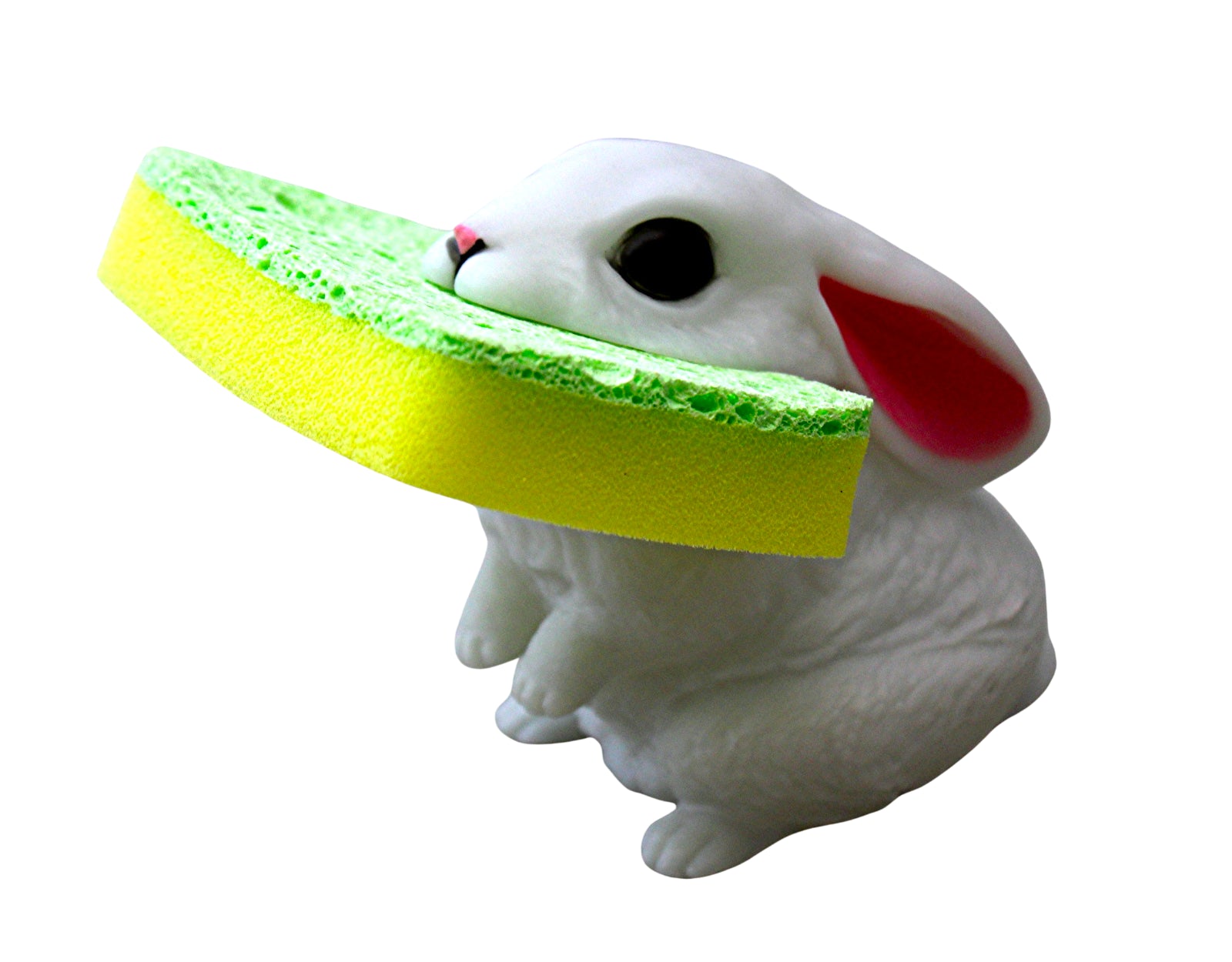 Bunny Rabbit Sponge Holder W/ Sponge Fun Kitchen Counter Organizer Novelty Gift