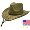 Lifeguard Straw Hat Light Western Cowboy Natural with Adjustable Chin Cord