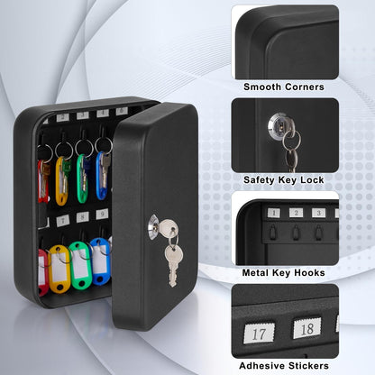 KYODOLED Key Cabinet Wall Mount, Locking Key Box Organizer, Key Lock Box With...