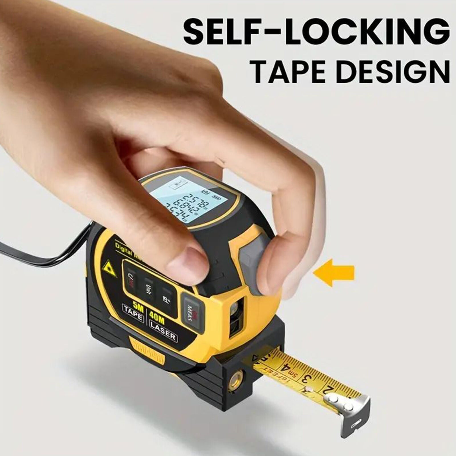 Digital Laser Tape Measure with Crosshairs 3 in 1 Digital Tape Measure 196Ft High Precision Rangefinder