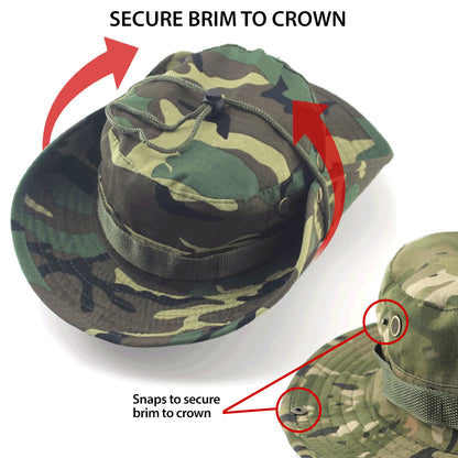 Boonie Bucket Hats Outdoor Fishing Hunting Wide Brim Mesh Camo Safari Sun Cap