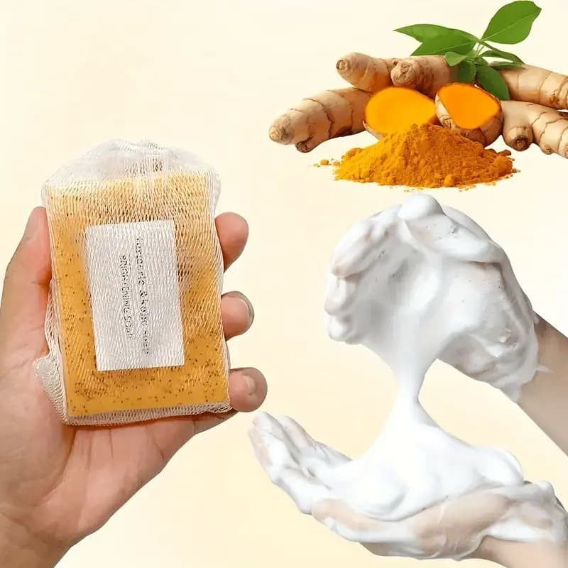 2-Pack Turmeric Glow Soap Bar - Lemon & Kojic Acid, Removing Dark Spots