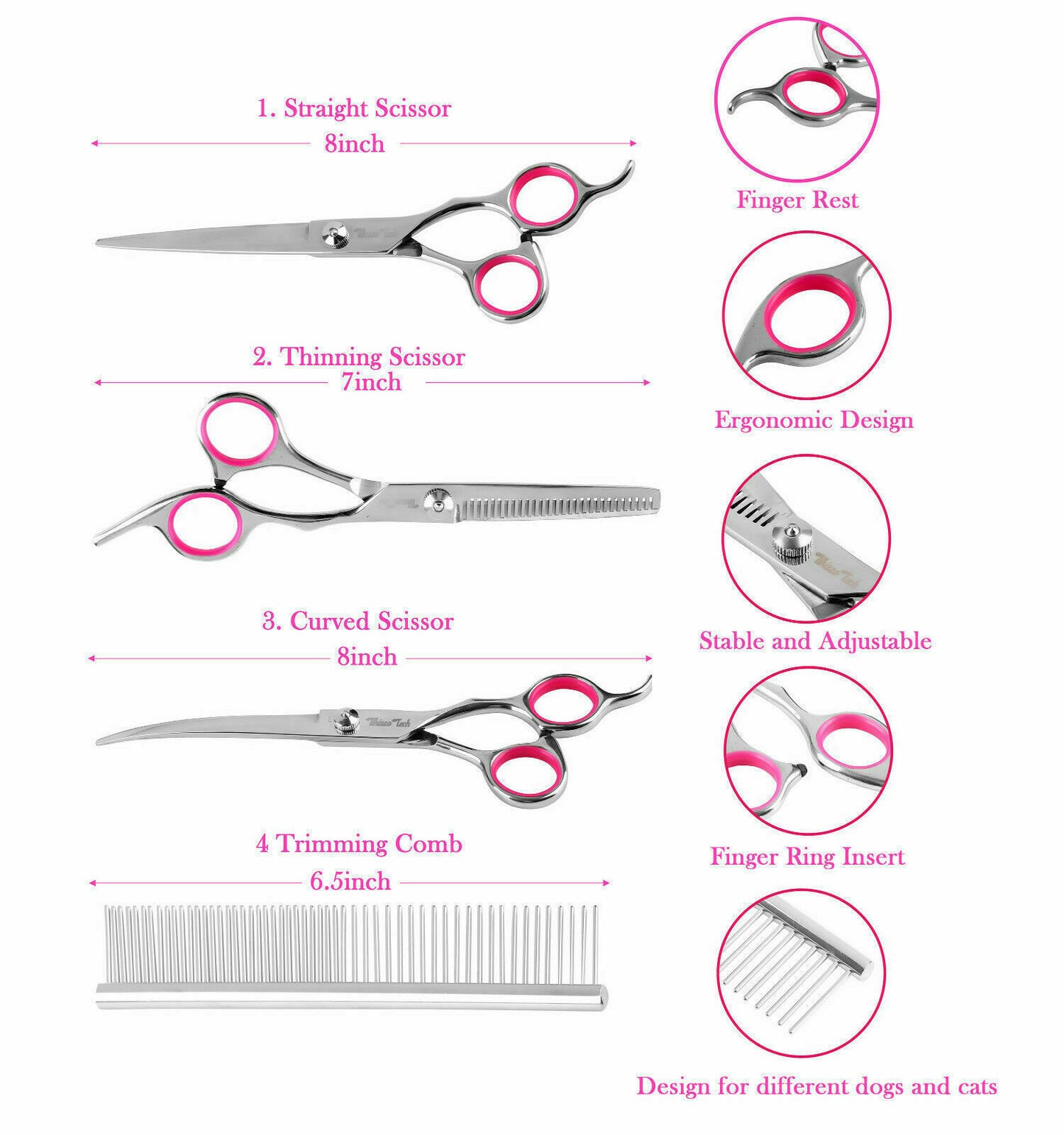 Pet Grooming Scissors Dog Cat Professional Curved Thinning Shear Hair Cutting