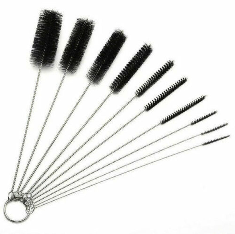 US Nylon Straw Brush Cleaner Bottle Tube Pipe Small Long Cleaning 10Pcs Set