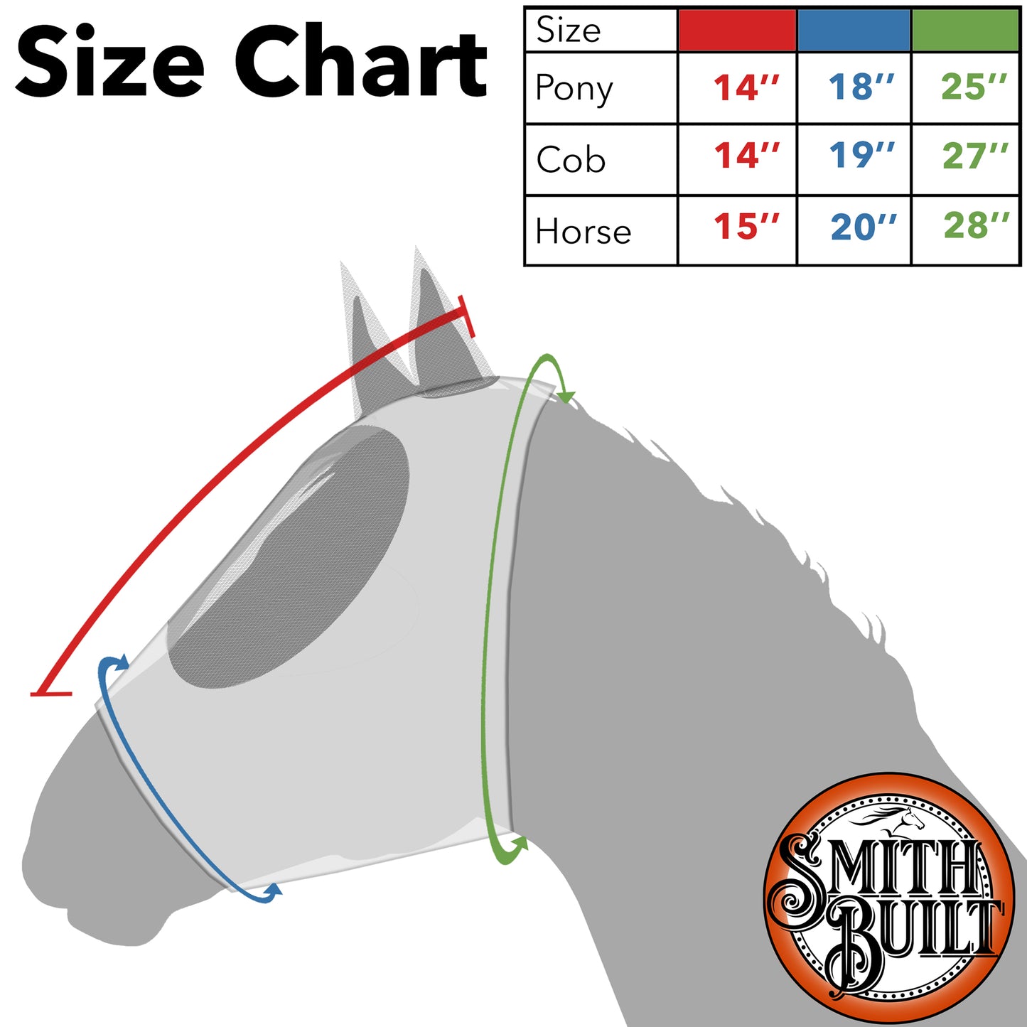 Lycra Horse Fly Mask, Breathable Fabric, Mesh Eyes & Ears, UV Protection