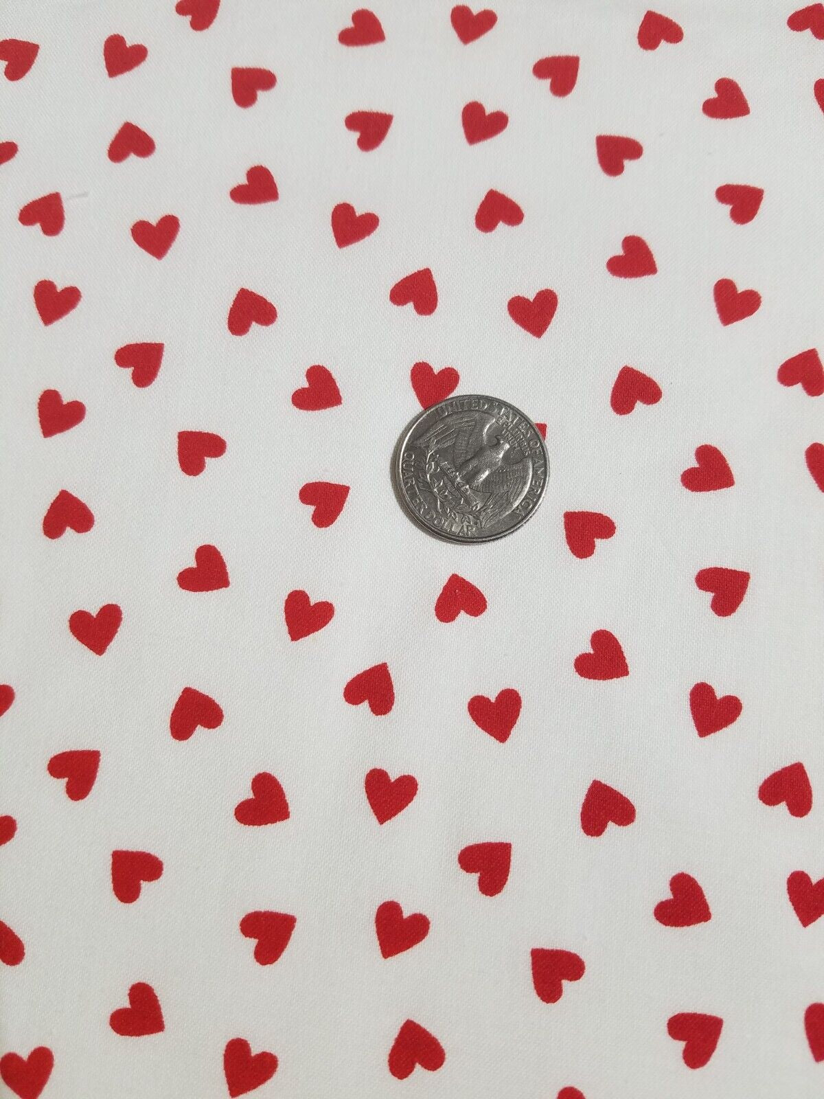 VTG Valentine Heart Fabric FQ Bundle of 6 – Perfect for Valentine's Day Crafts, Quilts, and Sewing Projects, Red & White Heart Patterns & Dots