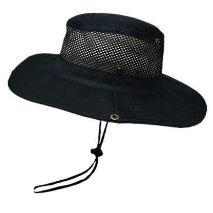 Mesh Tactical Boonie Hat Military Camo Bucket Wide Brim Sun Fishing Summer Cap