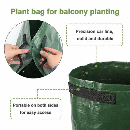 Potato Grow Bags 3-Pack - Waterproof, Reusable Plant Pots with Harvest Window & Handles for Easy Moving - Ideal for Vegetables, Fruits & Flowers