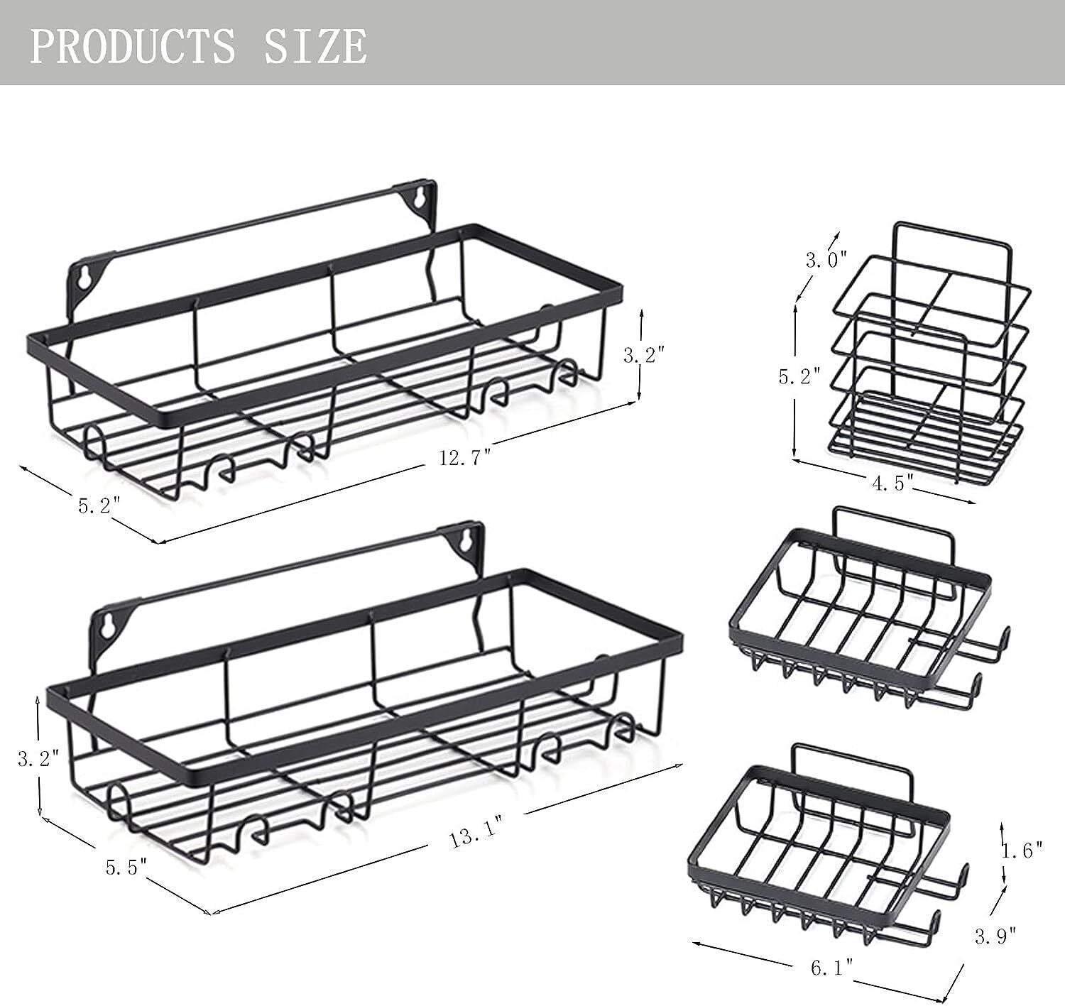 Shower Caddy Adhesive Shower Organizer for Bathroom Storage & Kitchen 5 Pack/Set