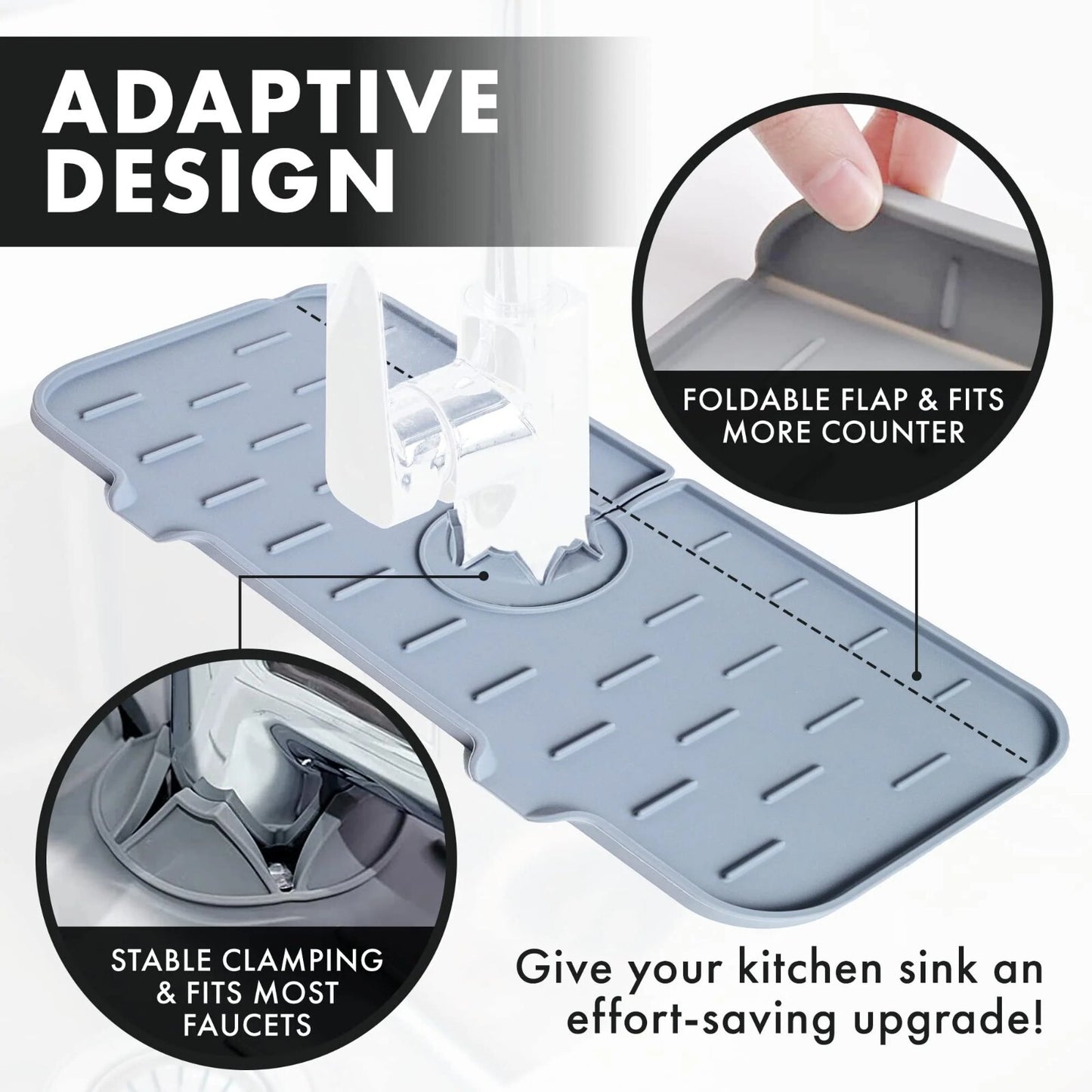 Silicone Sink Faucet Splash Guard, Faucet Absorbent Mat, Kitchen Sink Faucet Mat