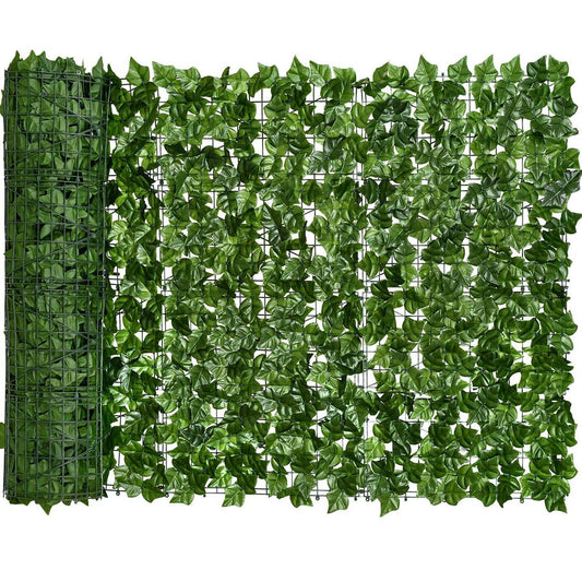 Artificial Faux Ivy Privacy Fence 118"x39" – Leaf Hedge Wall for Outdoor Garden Decor, Balcony & Patio Screen, UV-Protected & Easy to Install!