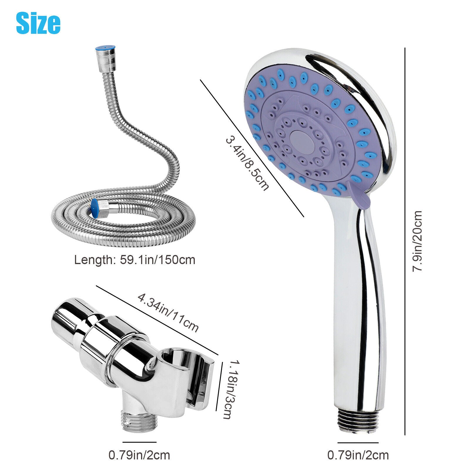 High Pressure 3-Setting Shower Head – Handheld Bathroom Sprayer with Hose | Easy Install, Spa-Like Pressure, TikTok Viral Bathroom Upgrade Must-Have