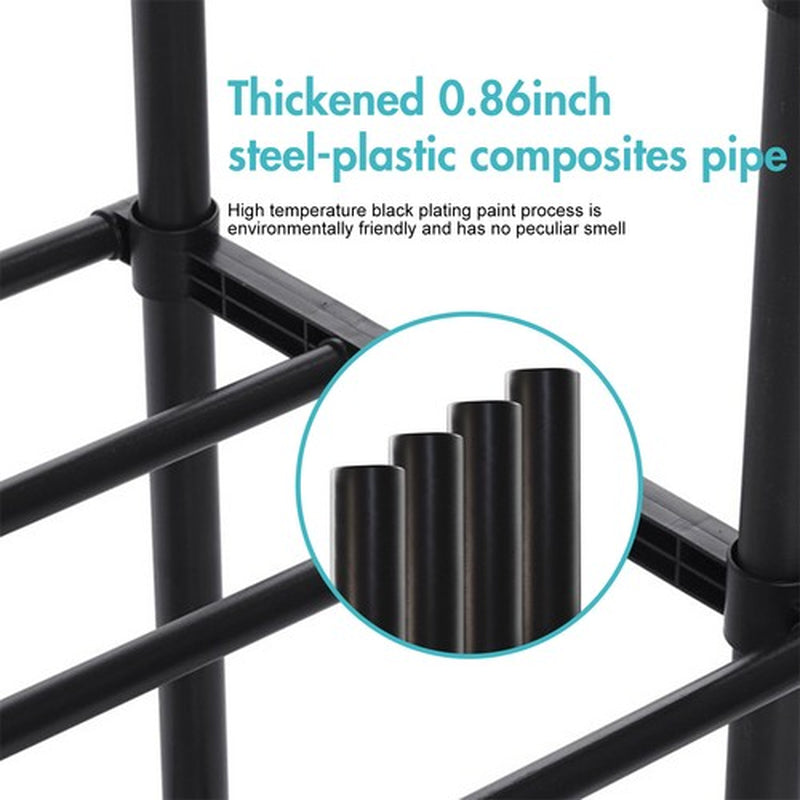 Heavy Duty Clothing Garment Rack Rolling Clothes Organizer Double Rails Hanging