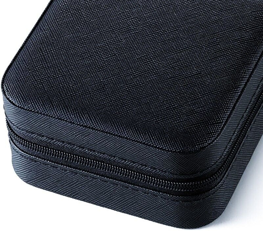 Black Jewelry Travel Case Box – Ring, Earring & Necklace Organizer for Women – Faux Leather, Compact & Stylish for Gift Giving, Storage & Display