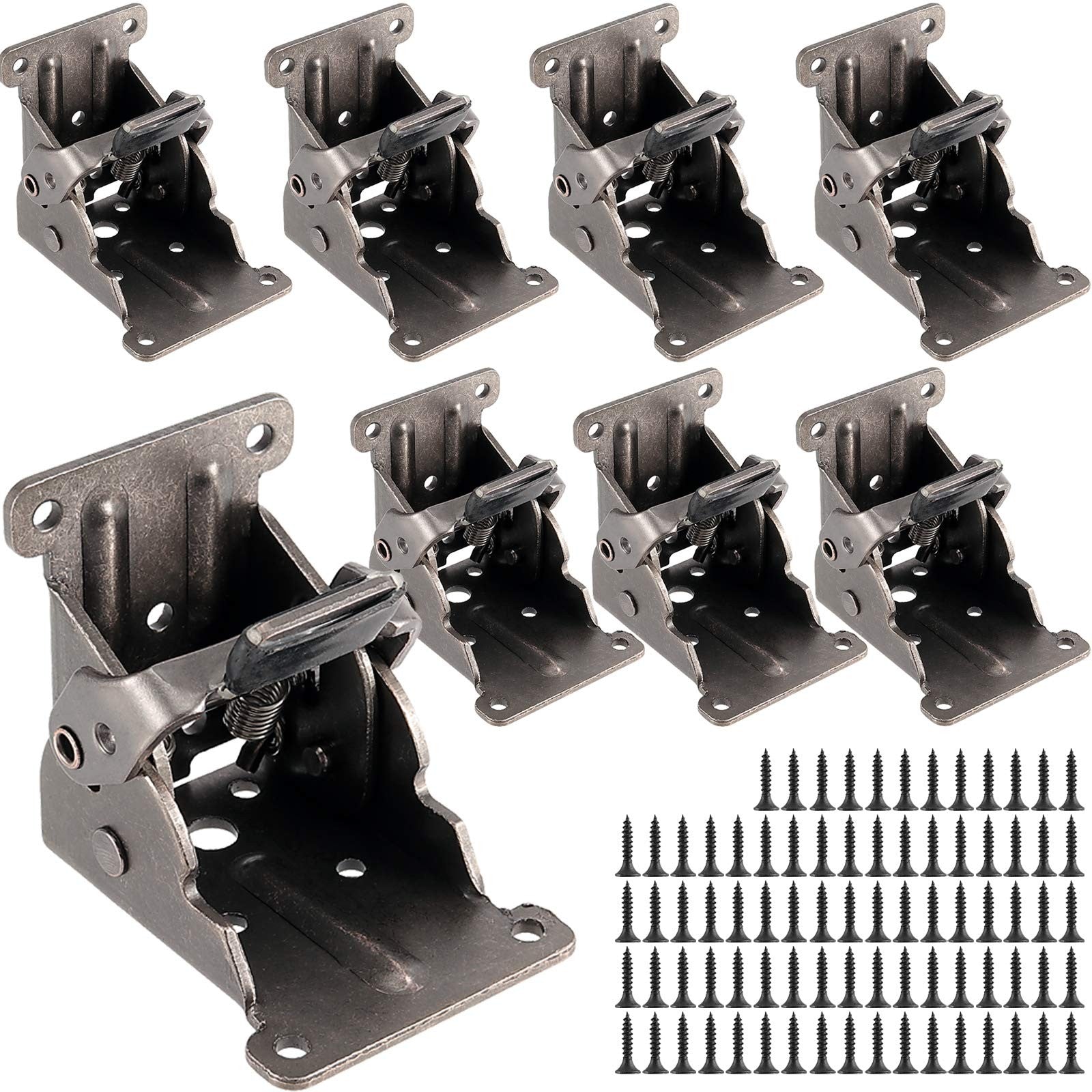8 Pack Heavy Duty Foldable Bracket 90 Degree Self Locking Hinges for Table Leg