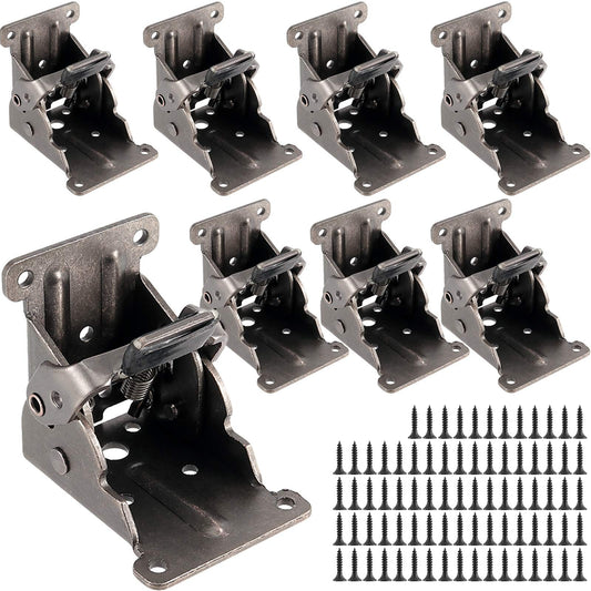 8 Pack Heavy Duty Foldable Bracket 90 Degree Self Locking Hinges for Table Leg