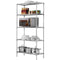 5-Tier Heavy Duty Metal Wire Shelving Unit | Adjustable Free-Standing Carbon Steel Storage Rack, Aluminium Organiser Shelf Plastic Tool Traditional