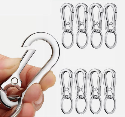 Carabiner Keychain Clip Key Ring Chain Holder – Rust-Free Zinc Alloy, Detachable Ring, Pack of 5/10 – Durable & Stylish Key Holder for Outdoor Use