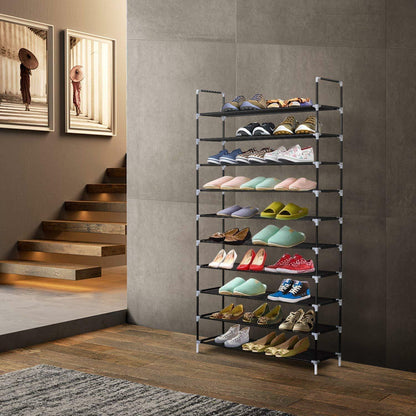 10-Tier Shoe Rack Organizer | Holds Up to 50 Pairs | Space-Saving Standing Shoe Shelf for Closet, Entryway, or Bedroom | Sturdy Home Storage Solution