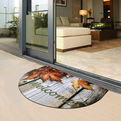 Half round Rubber Door Mat, Decorative Indoor Outdoor Non Slip Front Door Mat