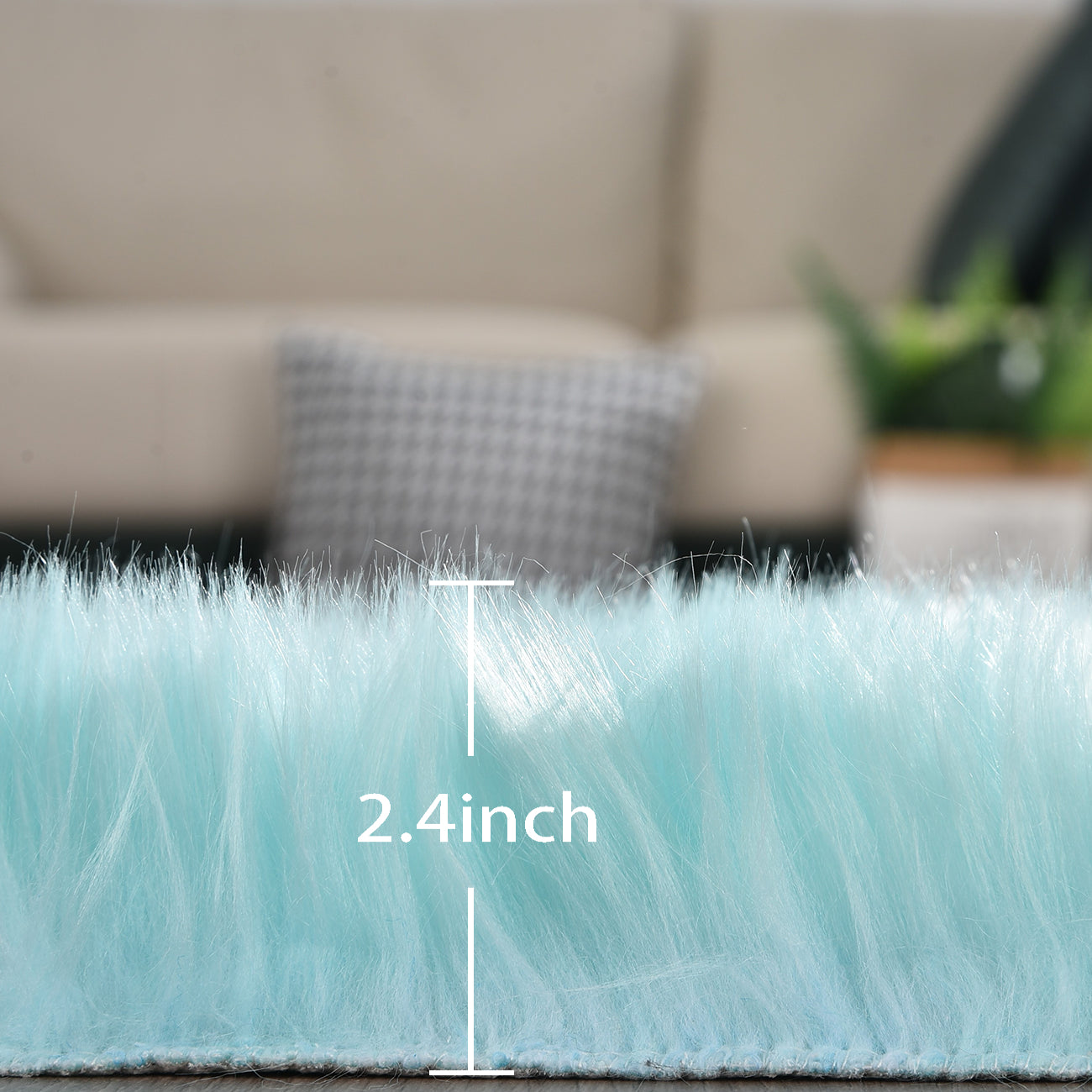 Faux Fur Sheepskin Fluffy Area Rugs round Shaggy Carpet for Bedroom Living Room