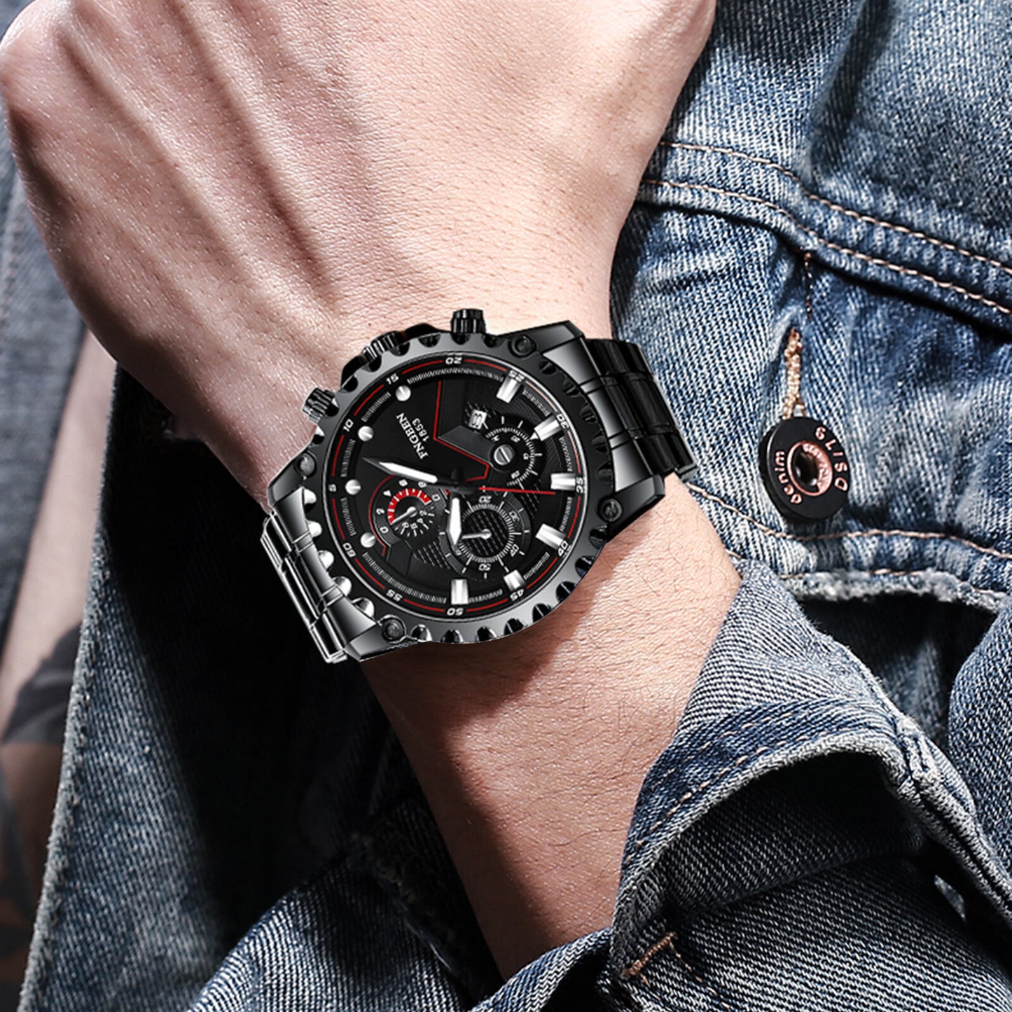 Waterproof Men'S Watch Classic Stainless Steel Quartz Luminous Luxury Wristwatch