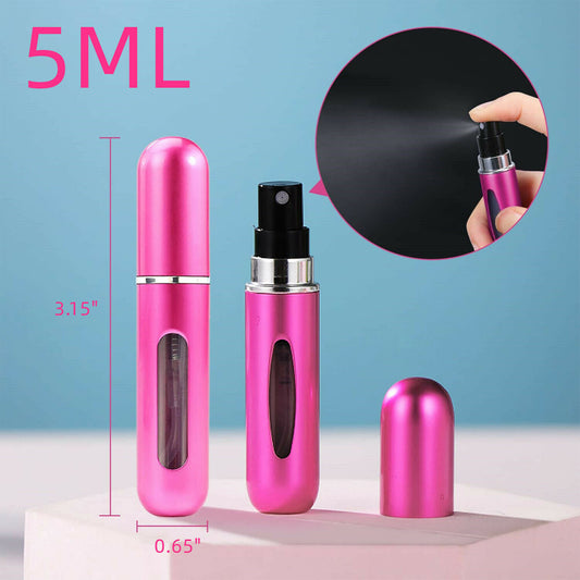5Pcs Mini Travel Perfume Atomizer Bottle Spray Pump Case Refillable Portable US