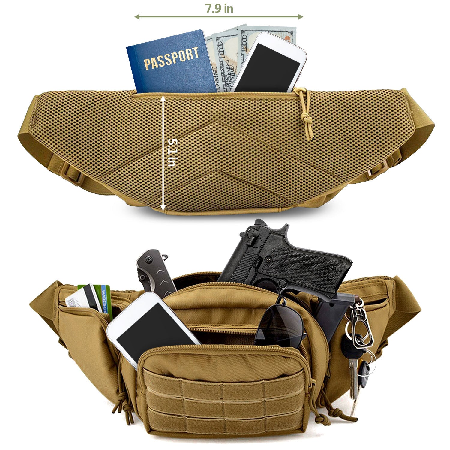 Tactical Concealed Carry Fanny Pack Holster Pouch Pistol Waist Gun Bag Belt