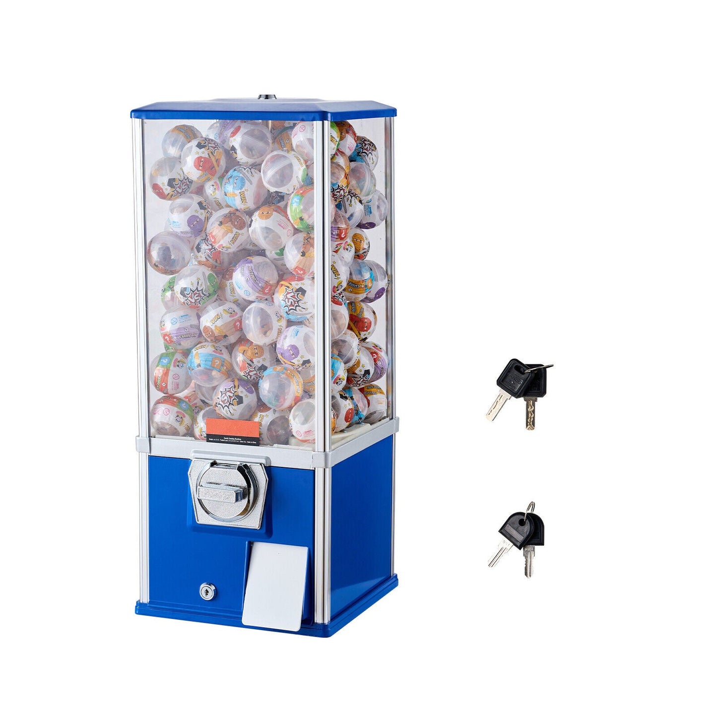 Gumball Machine 24L Large Capacity - Coin Operated Vending Machine for 1.77"-2.3" Capsule Toys, Bouncy Balls, Bubble Gum - Sturdy Metal Base, Lockable