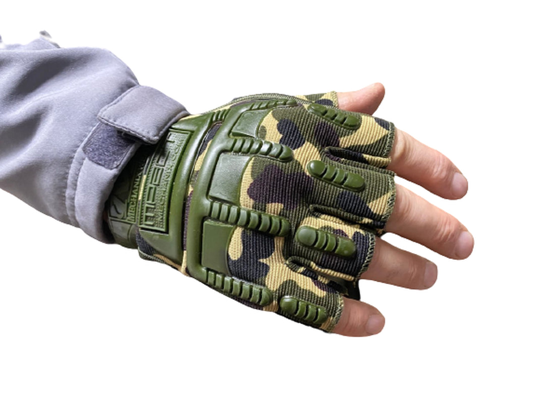 Tactical Half Finger Gloves Military Combat Police Camouflage Fingerless