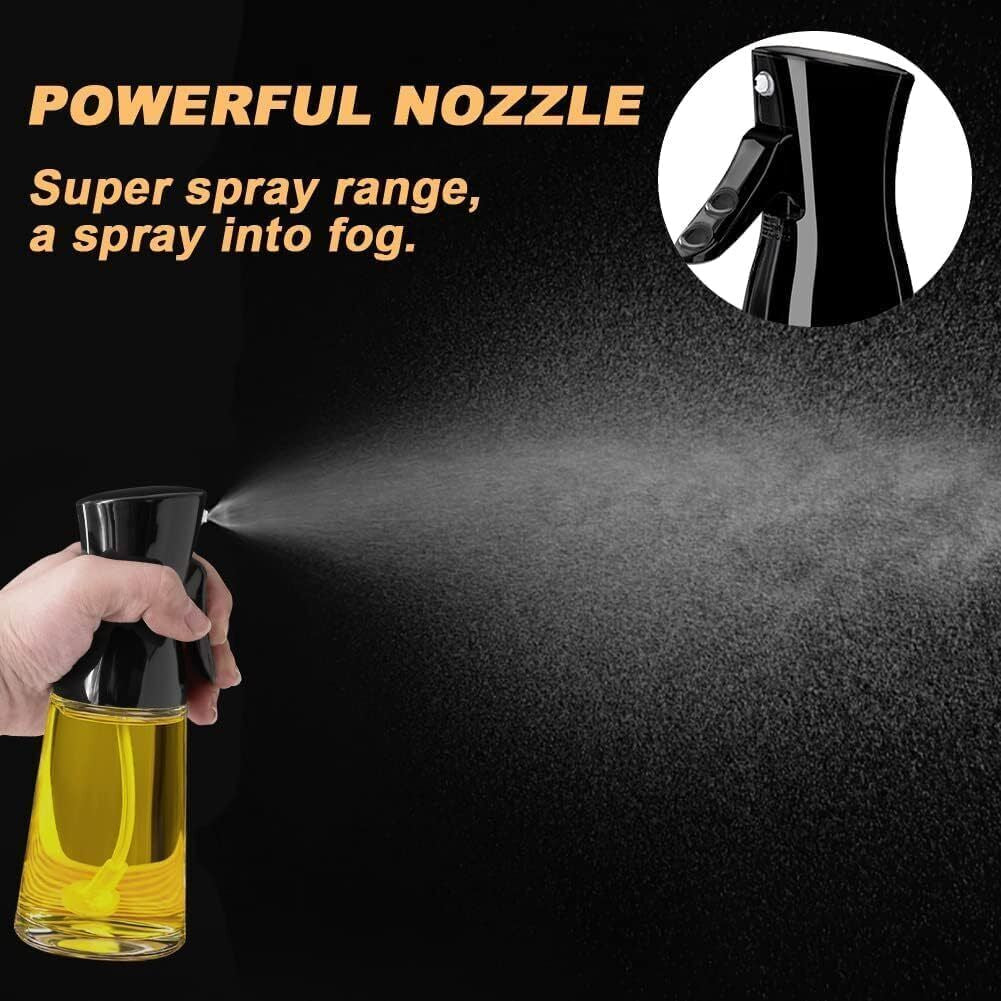 Oil Sprayer for Cooking 180ml - Glass Olive Oil Sprayer Bottle with Brush | Non-Slip Design, Fine Mist for Air Fryer, Grilling & Baking | Kitchen Gift!