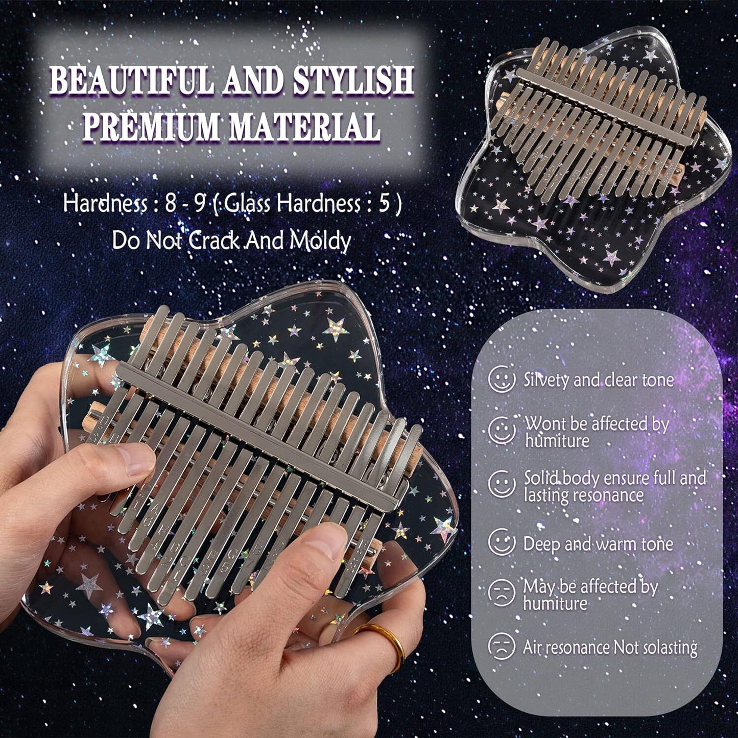 17-Key Kalimba Thumb Piano – Easy-to-Play Mbira for Beginners, Adults & Kids | Relaxing Aesthetic Gift Idea