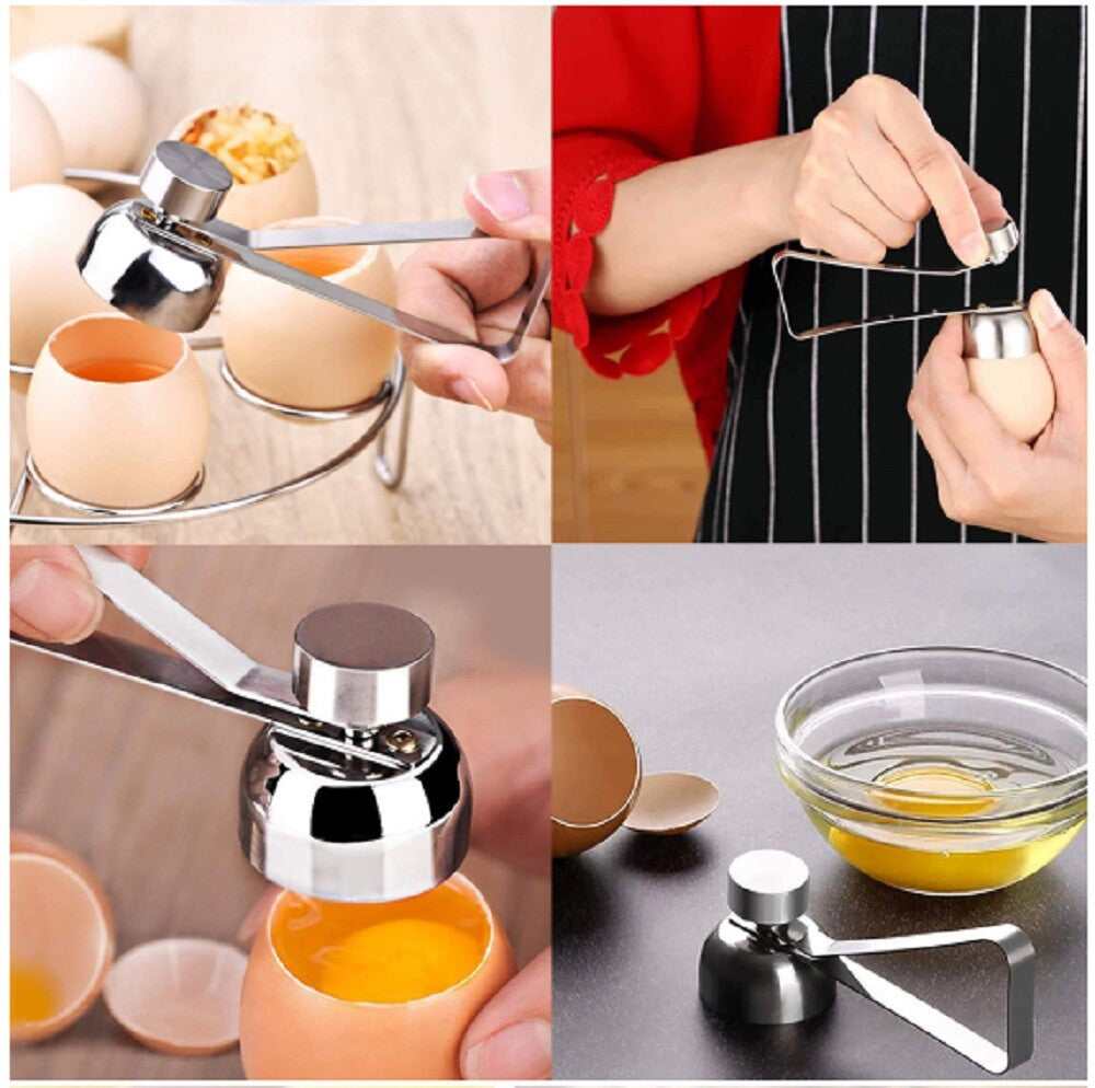 Stainless Steel Egg Topper – Precision Shell Cutter Cracker Tool for Boiled Eggs