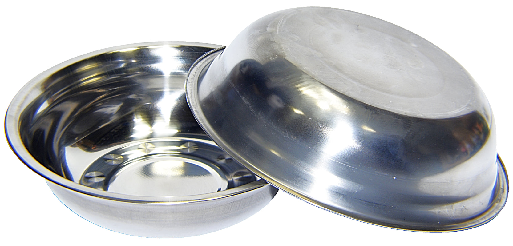 Set of 2 Dog Cat Pet Bowl Dish Metal STAINLESS STEEL Silver New XXS-XXL