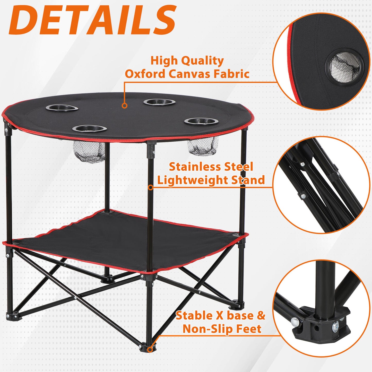 Foldable Camping Table Outdoor Beach Picnic Table Lightweight with Carry Bags