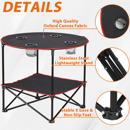 Foldable Camping Table Outdoor Beach Picnic Table Lightweight with Carry Bags
