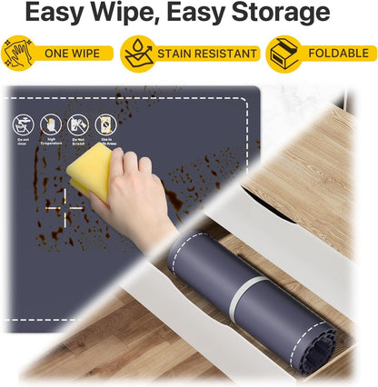 Food Warming Mat Electric Tray – 6 Temperature & 5 Timer Settings, Fast Heating Silicone, Child Lock, Easy to Clean & Roll Up, Customizable 