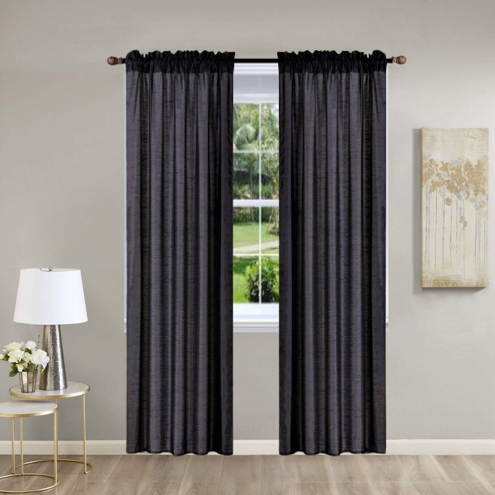 pinch pleat curtains, Unlined Rod Pocket Window Curtain Panels 2 Pack Sheer & Light, Fits 2” Rod, Home Decor Upgrade, 3 Sizes Available – Non-Blackout