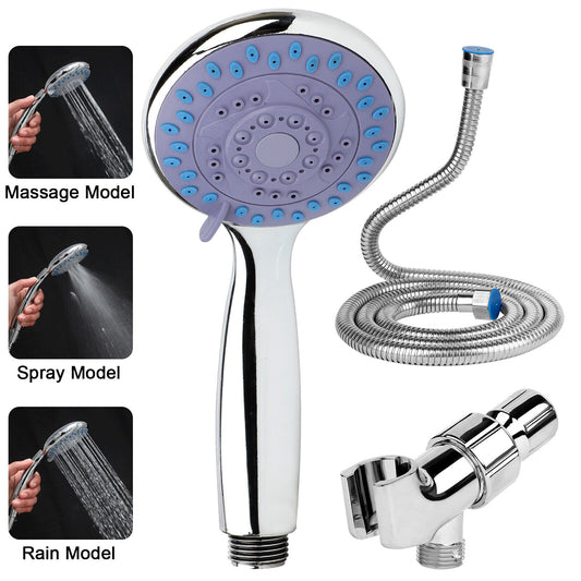 High Pressure 3-Setting Shower Head – Handheld Bathroom Sprayer with Hose | Easy Install, Spa-Like Pressure, TikTok Viral Bathroom Upgrade Must-Have
