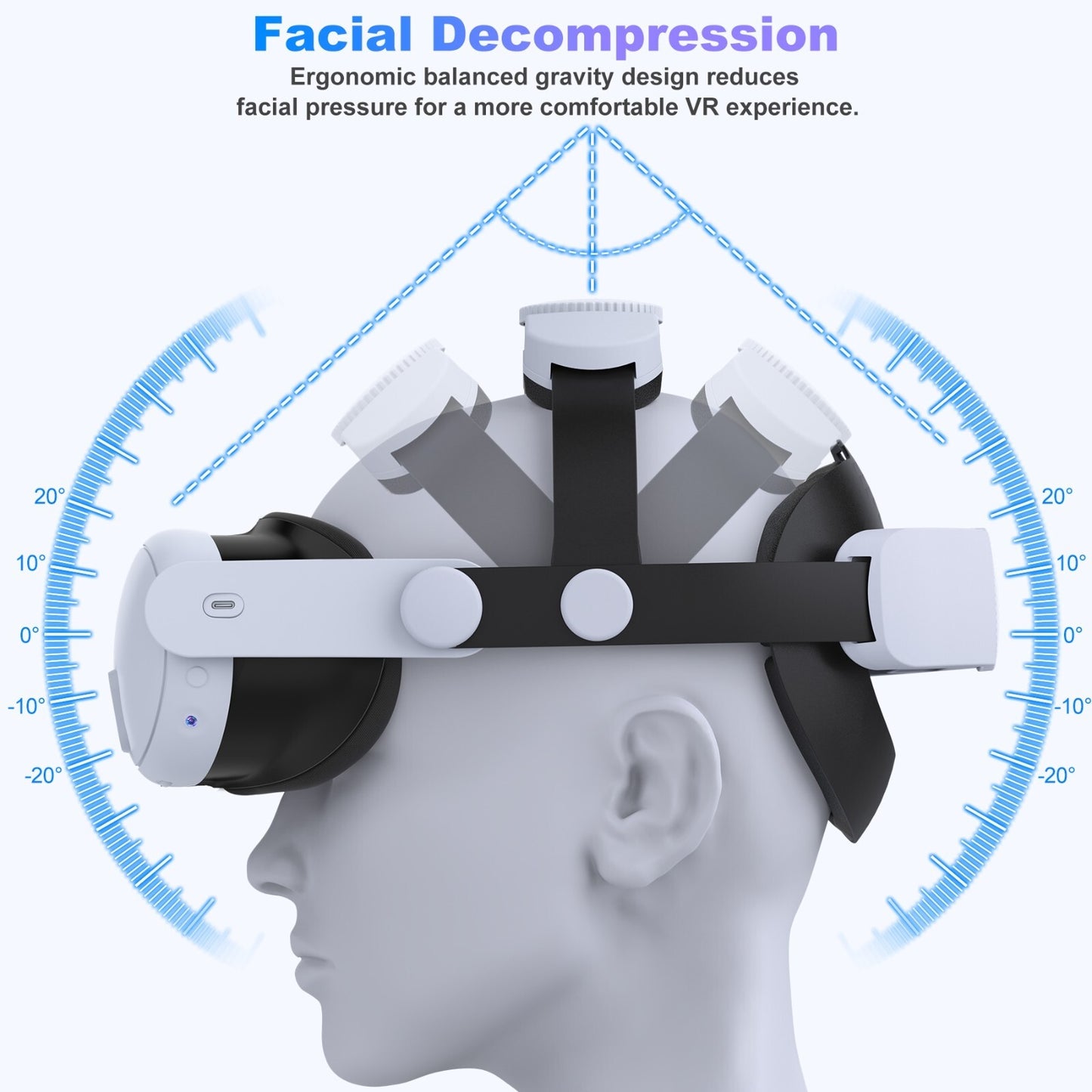 Head Strap Replacement for Meta Quest 3/2/3S,Double Knobs Adjustable Elite Strap