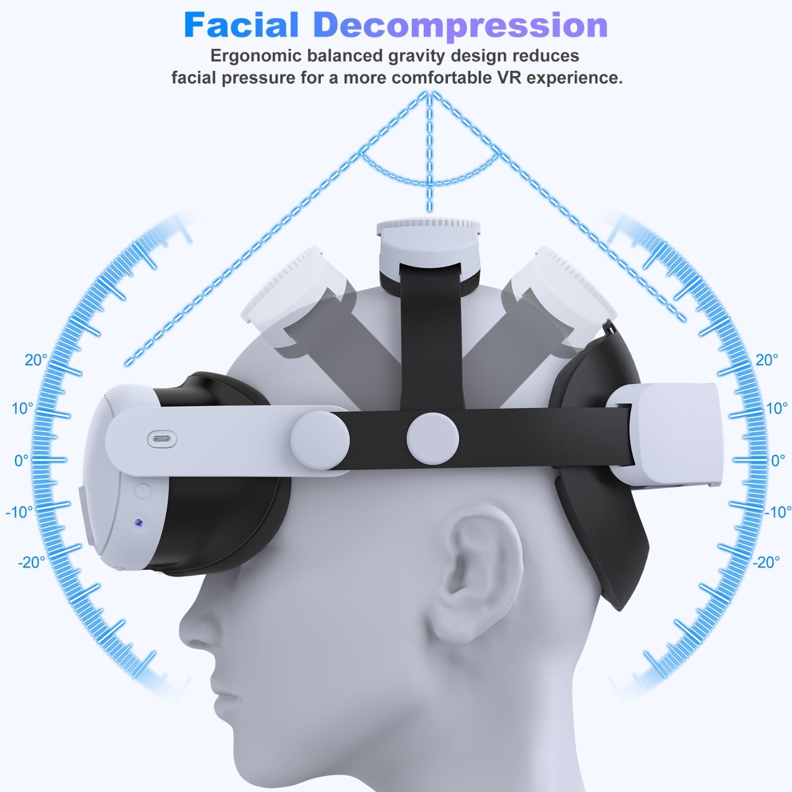 Head Strap Replacement for Meta Quest 3/2/3S,Double Knobs Adjustable Elite Strap