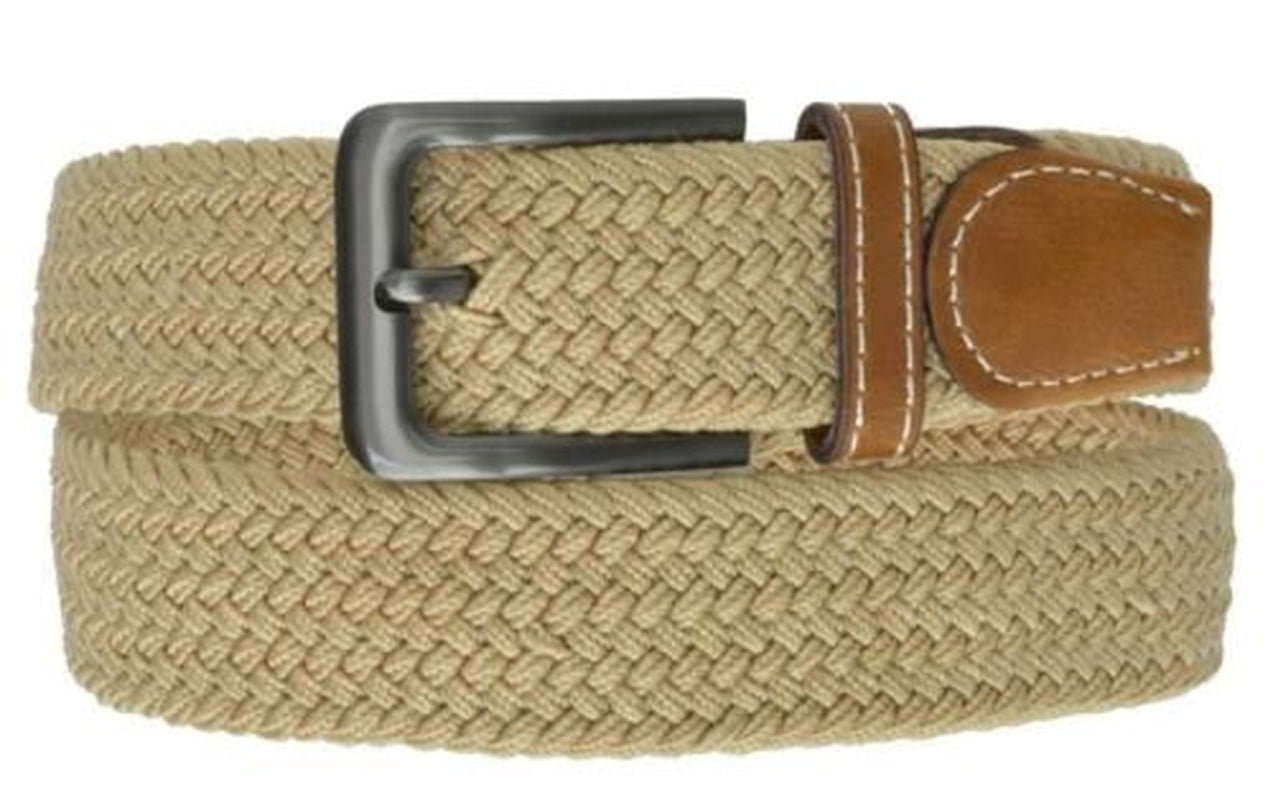 Marshal Wide Men'S Elastic Stretch Belt Gunmetal Buckle Belt Casual Golf Belt