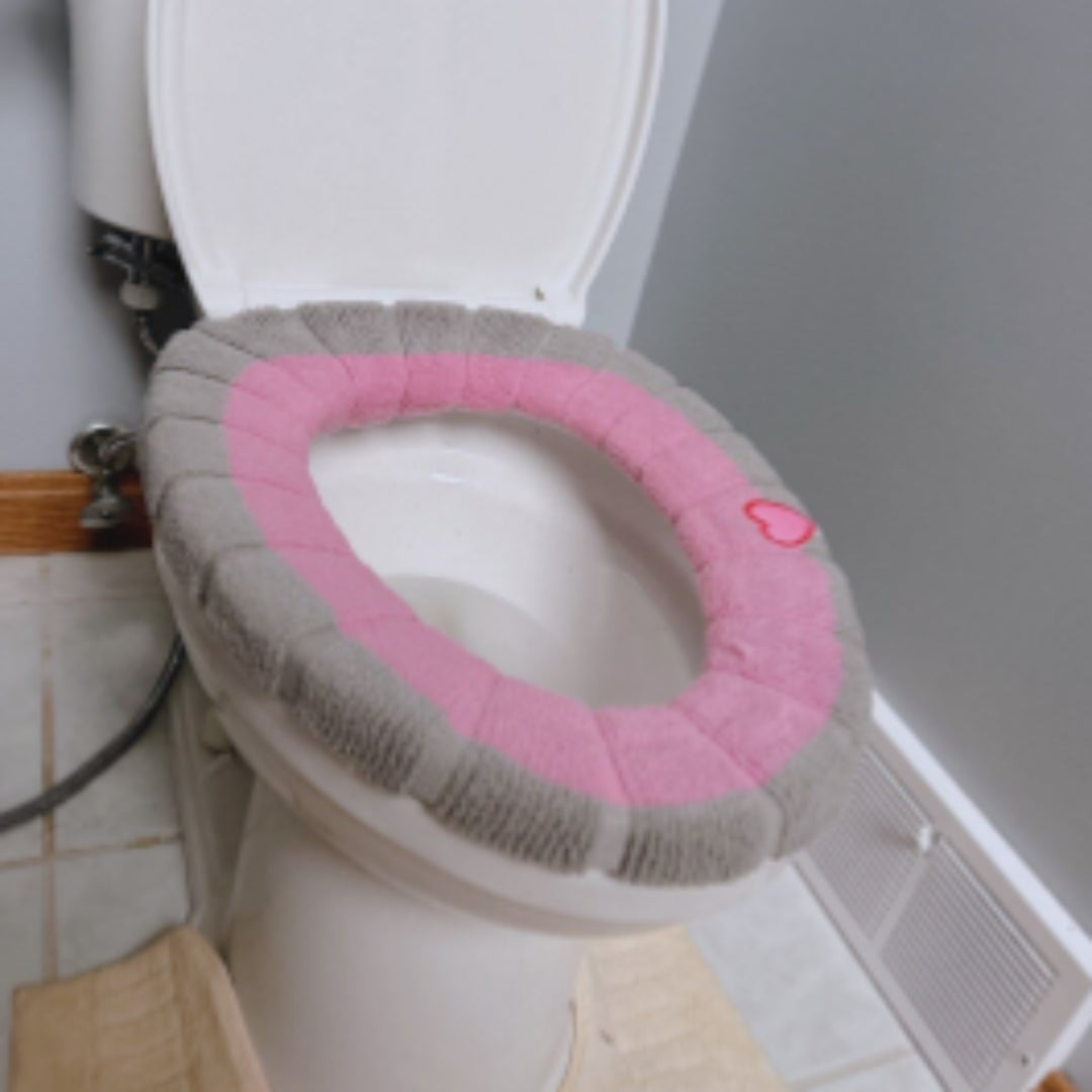 Toilet Seat Pad - Soft, Warm & Stretchable for Comfort & Hygiene | Fits Round Toilet Seats, Easy to Clean, Washable, Cozy Winter Bathroom Essential