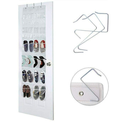 Over the Door Shoe Organizer Rack Hanging Storage Holder Hanger Bag Closet 24