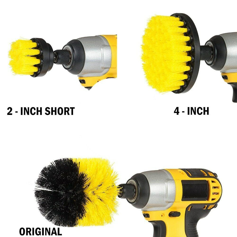 3 Pcs Drill Brushes Set Tile Grout Power Scrubber Cleaner Spin Tub Shower Wall